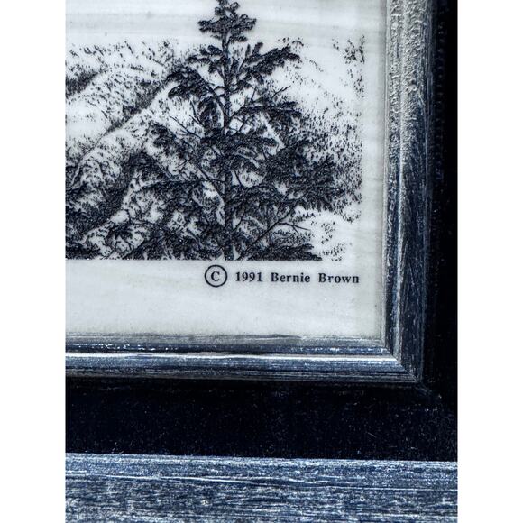 VTG Set of Montana Marble Wildlife Etchings by Bernie Brown Eagle and Wolves - Picture 6 of 9